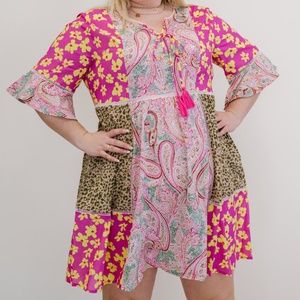 ODDI So Happy Together Full Size Run Patch Print Dress